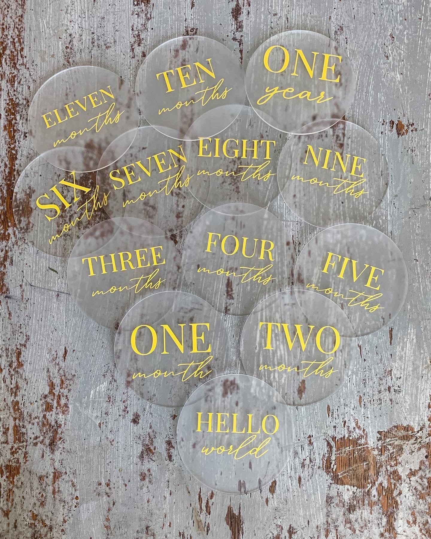 Yellow 4” milestone markers
