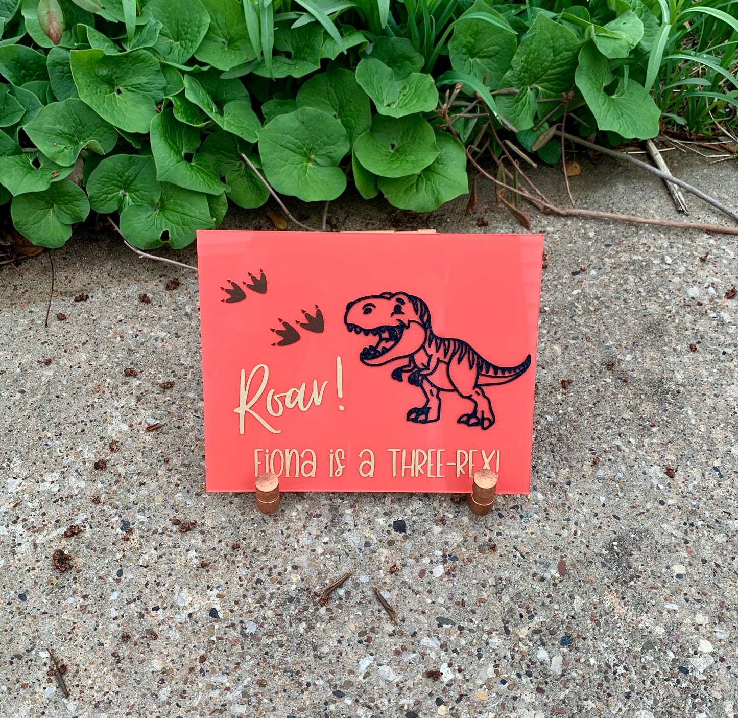 Three-Rex Custom Birthday Sign