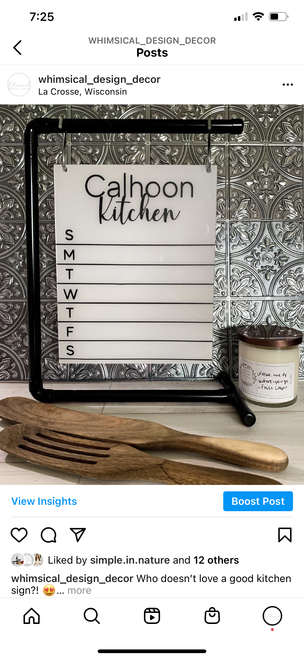 8”x10” Custom Acrylic Kitchen Sign