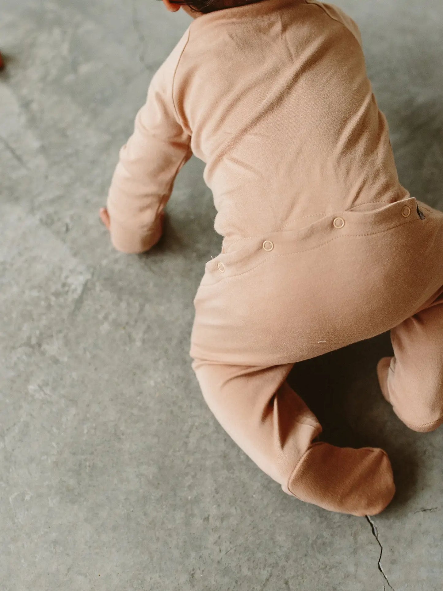Viscose Bamboo + Organic Cotton Footie - Sandstone