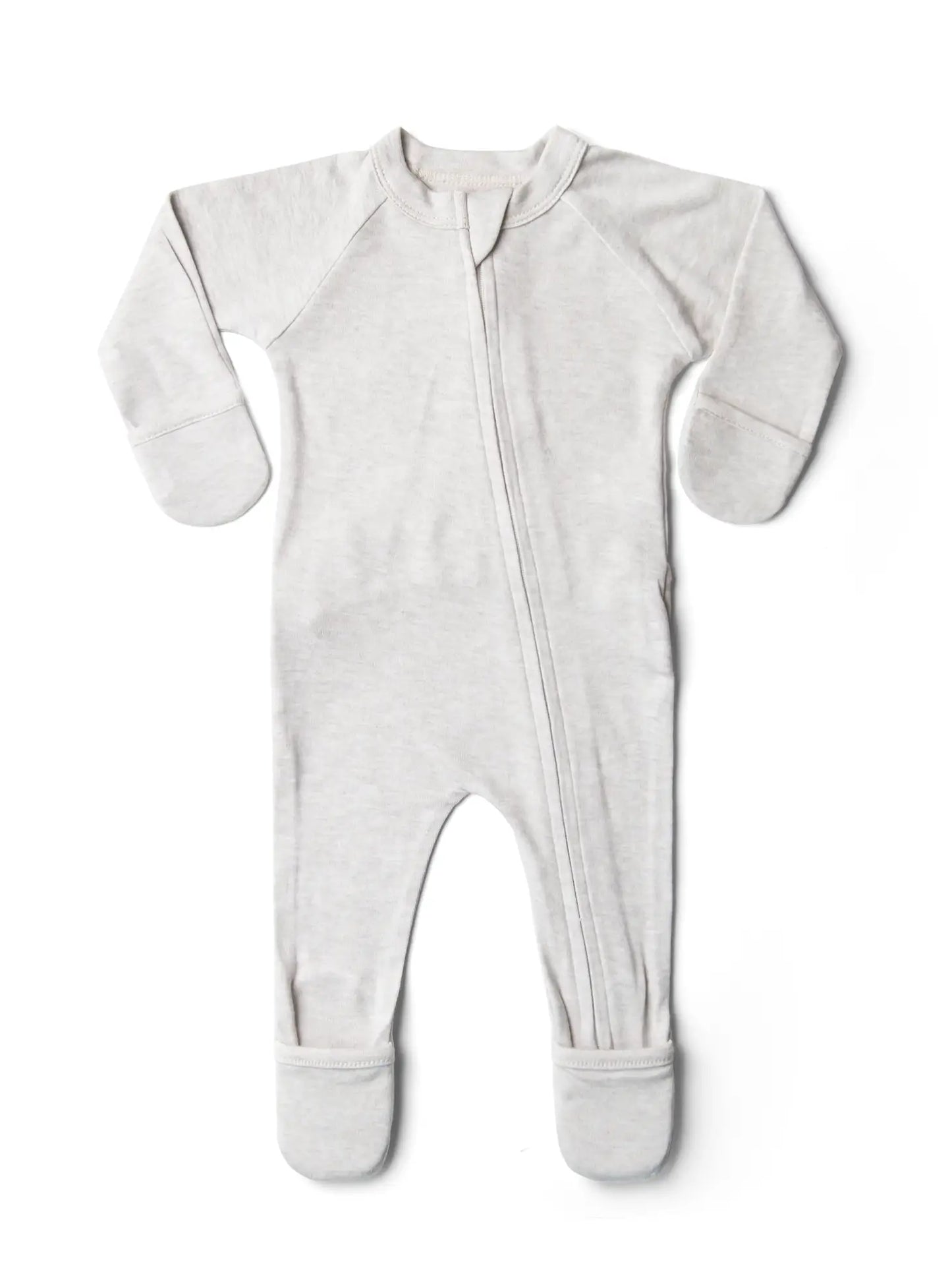Viscose Bamboo + Organic Cotton Footie - Storm Gray