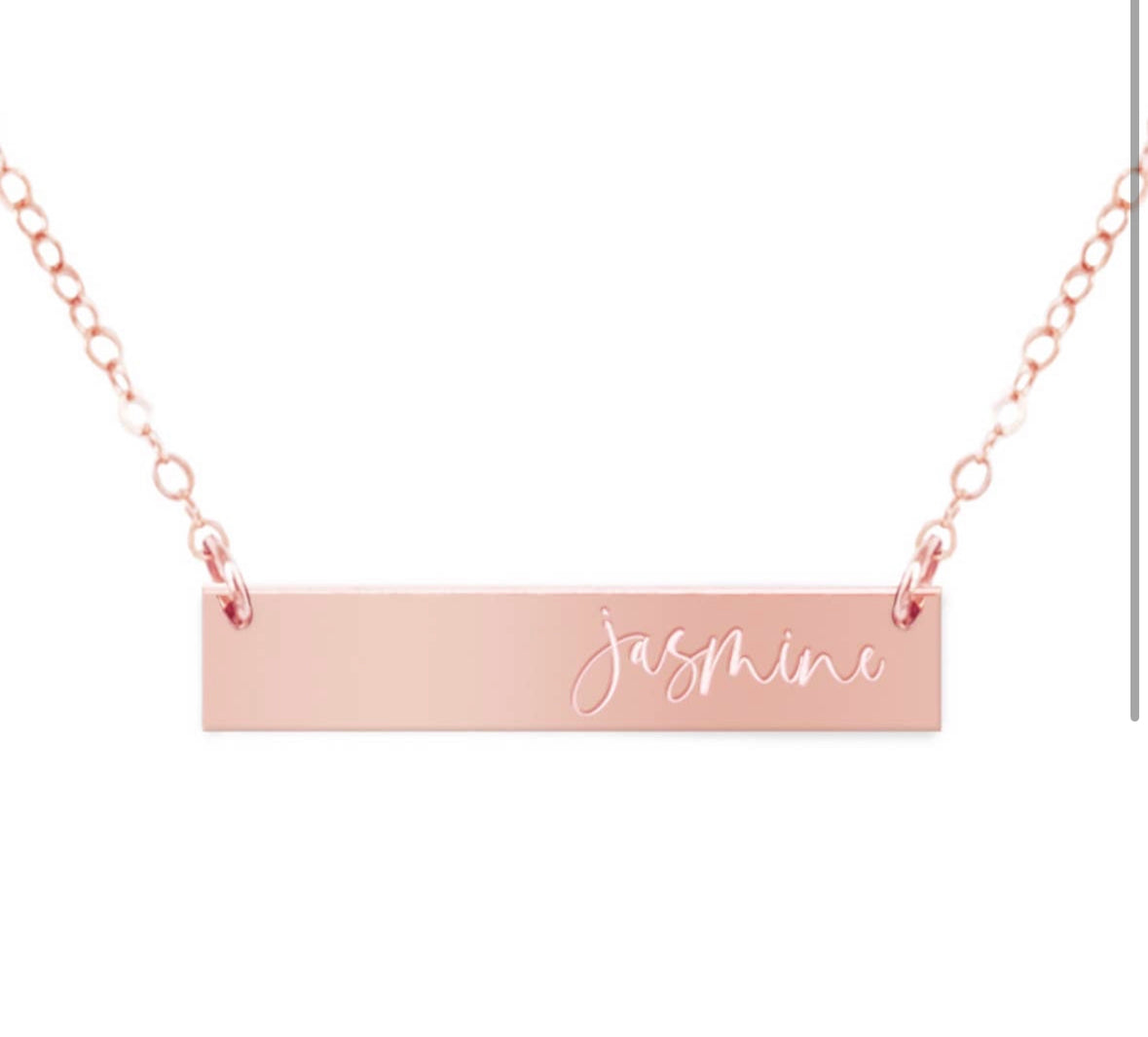 Pre-Order Personalized Name Gold Filled Engraved Bar Necklace