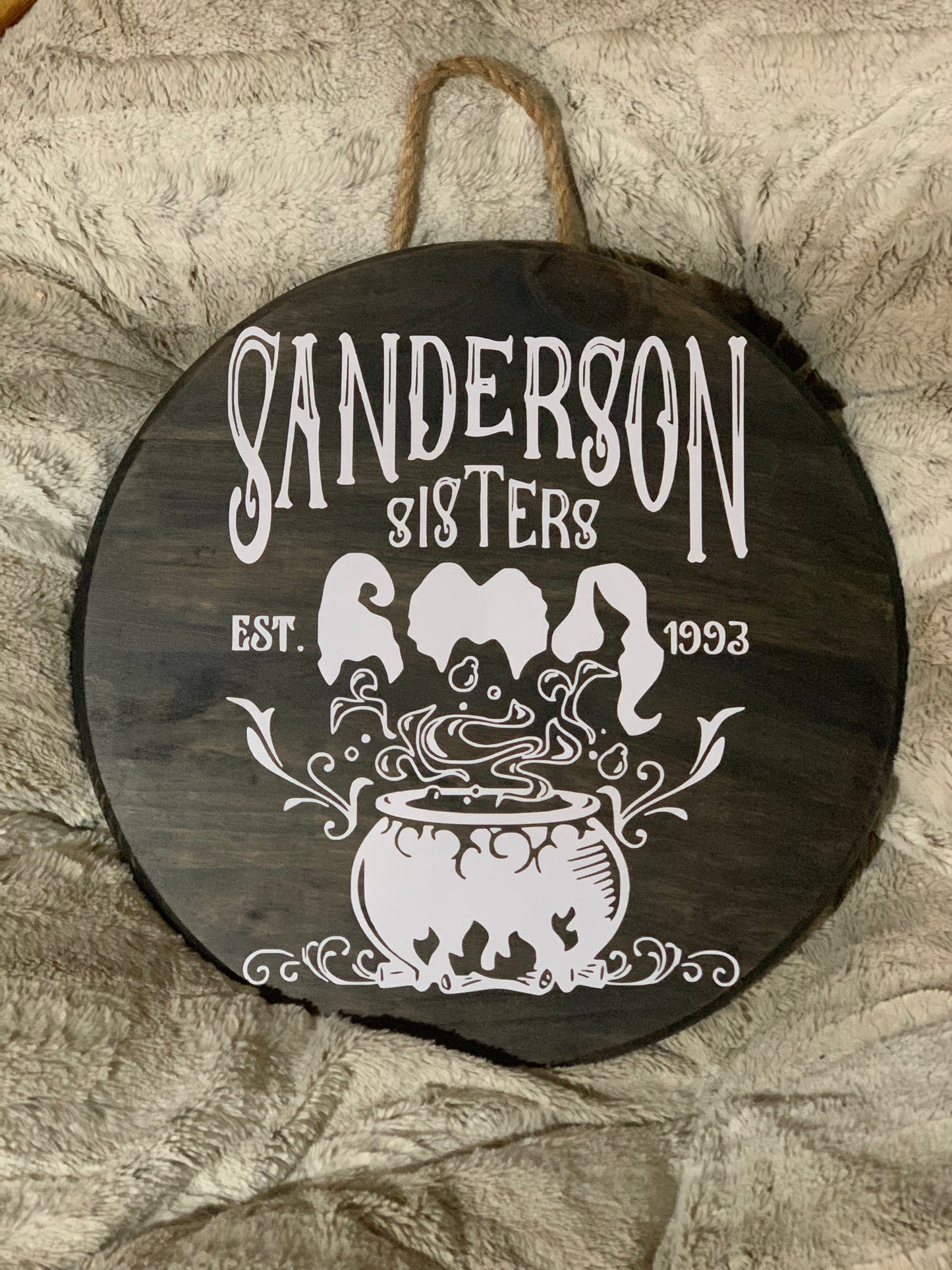 Sanderson Sisters 18” wood round