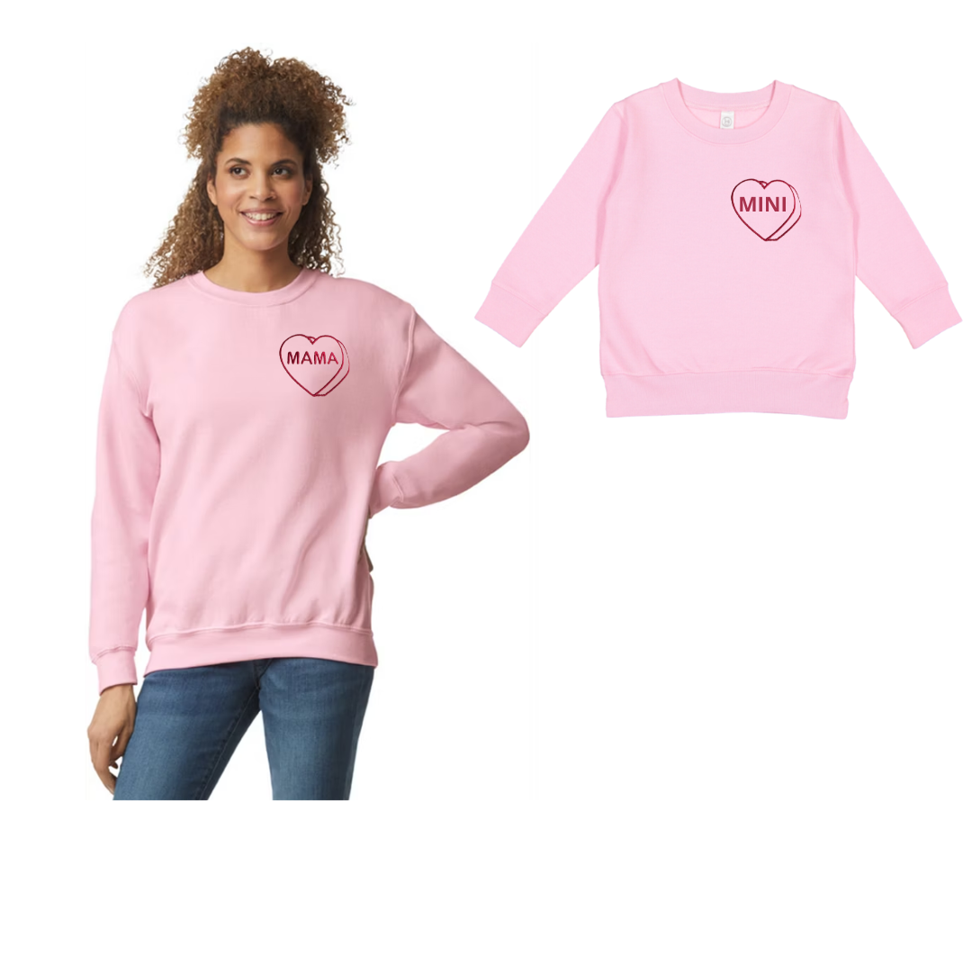 Valentine’s Day Adult Mama Embroidered Sweatshirt
