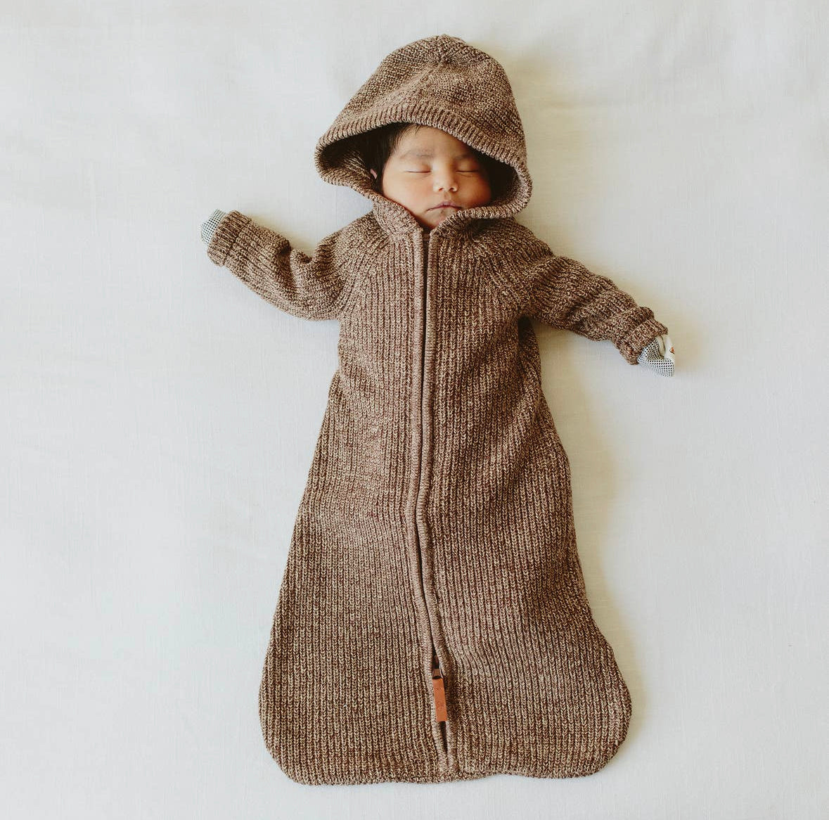 Cotton Knit Baby Wearable Blanket-Bark