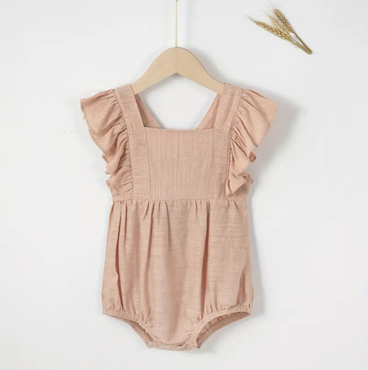 Pre-Order Pink ruffle romper