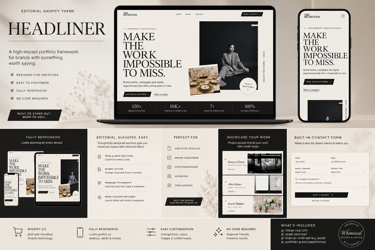 HEADLINER Shopify theme promotional desktop preview