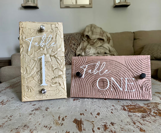 4”x6.5” 3D Textured Table Numbers