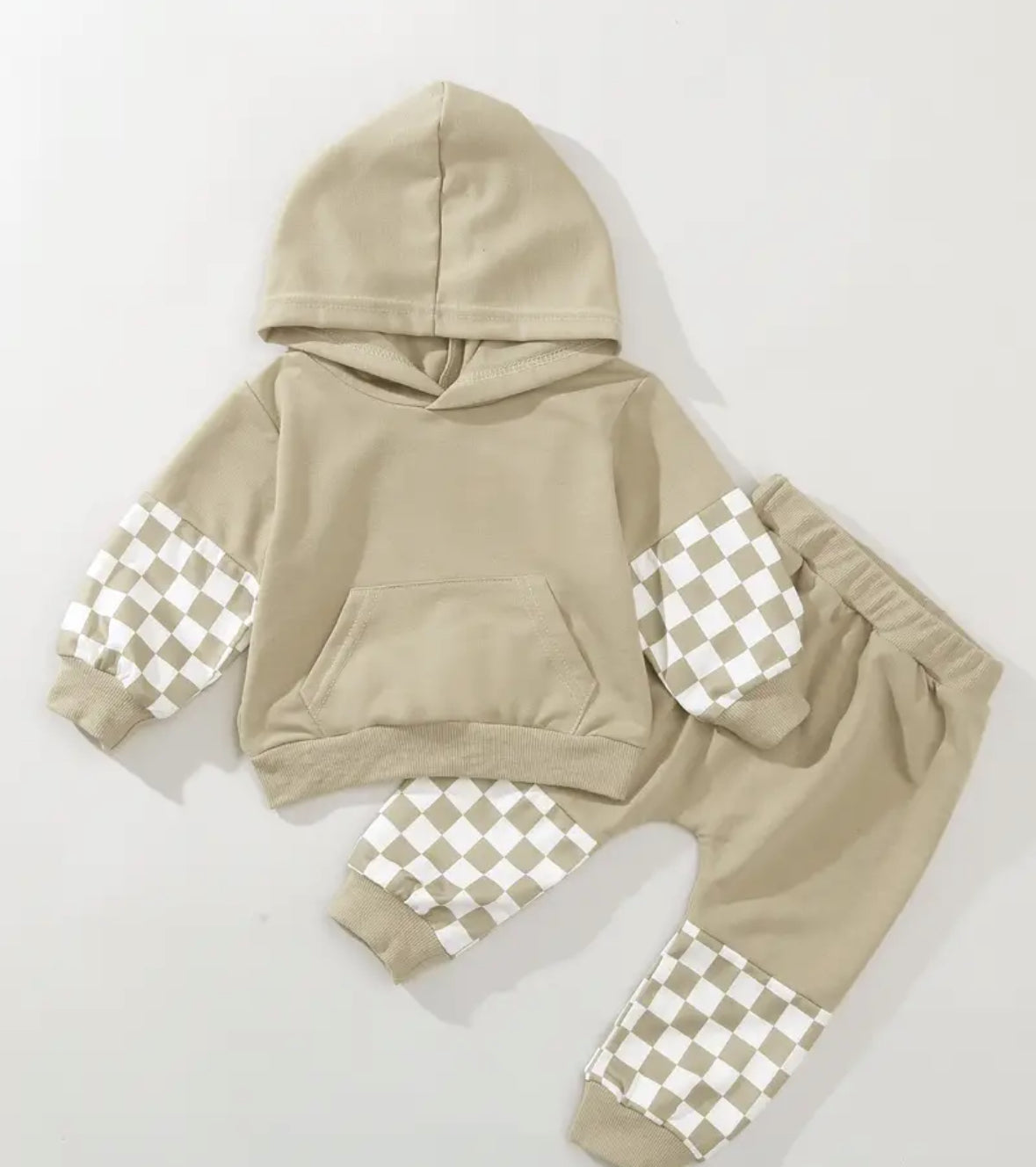 Pre-Order 2pc Checkered Hooded Sweatshirt Set
