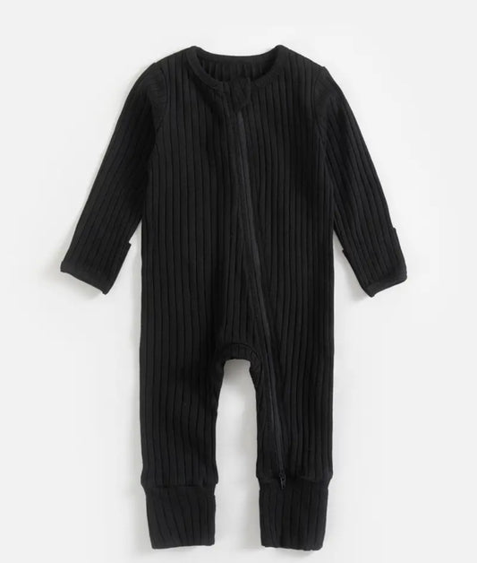 Ribbed Double Zip Onesie