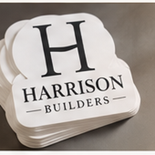 Custom die-cut logo stickers with contour-cut sample branding