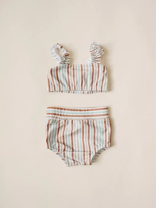 Strap Bandeau Bikini Set - Summer Stripes